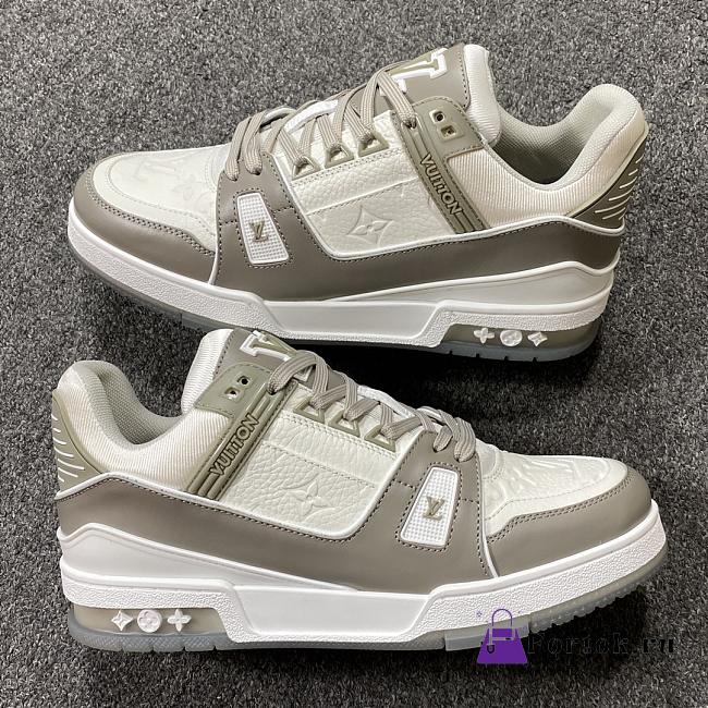 Louis Vuitton Trainer Sneaker White and Grey - 1