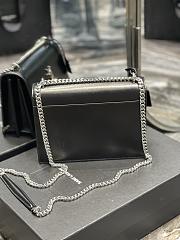 Saint Laurent Sunset Medium Leather Shoulder Bag in Black Silver Hardware 22cm - 6