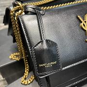 Saint Laurent Sunset Medium Leather Shoulder Bag in Black Gold Hardware 22cm - 3