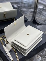 Saint Laurent Sunset Medium Leather Shoulder Bag in White Gold Hardware 22cm - 5