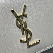 Saint Laurent Sunset Medium Leather Shoulder Bag in White Gold Hardware 22cm - 3