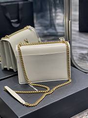 Saint Laurent Sunset Medium Leather Shoulder Bag in White Gold Hardware 22cm - 2