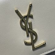 Saint Laurent Sunset Medium Leather Shoulder Bag in Beige Gold Hardware 22cm - 4