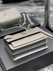 Saint Laurent Sunset Medium Leather Shoulder Bag in Beige Silver Hardware 22cm - 2