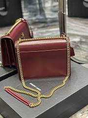Saint Laurent Sunset Medium Leather Shoulder Bag in Red Gold Hardware 22cm - 4