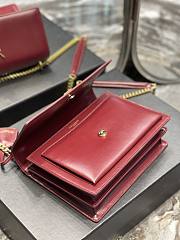Saint Laurent Sunset Medium Leather Shoulder Bag in Red Gold Hardware 22cm - 2