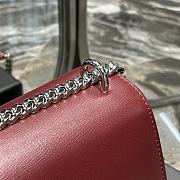 Saint Laurent Sunset Medium Leather Shoulder Bag in Red Silver Hardware 22cm - 5