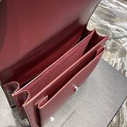 Saint Laurent Sunset Medium Leather Shoulder Bag in Red Silver Hardware 22cm - 4