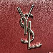 Saint Laurent Sunset Medium Leather Shoulder Bag in Red Silver Hardware 22cm - 2