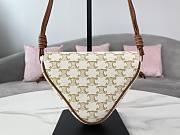 Celine Triomphe Canvas Triangle Bag in White 21x15x4cm - 3