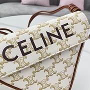 Celine Triomphe Canvas Triangle Bag in White 21x15x4cm - 2