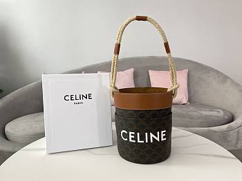 Celine Bucket Corde Triomphe Canvas Bag 19x23x19cm