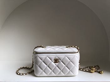 Chanel SS2021 Vanity Case Bag in White 17x9.5x8cm 