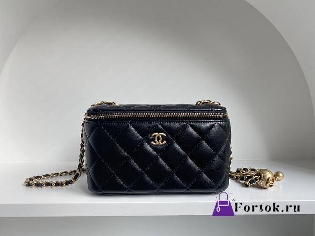 Chanel SS2021 Vanity Case Bag in Black 17x9.5x8cm - 1