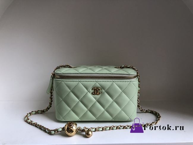 Chanel SS2021 Vanity Case Bag in Light Green 17x9.5x8cm - 1