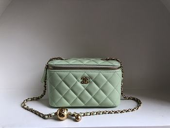 Chanel SS2021 Vanity Case Bag in Light Green 17x9.5x8cm