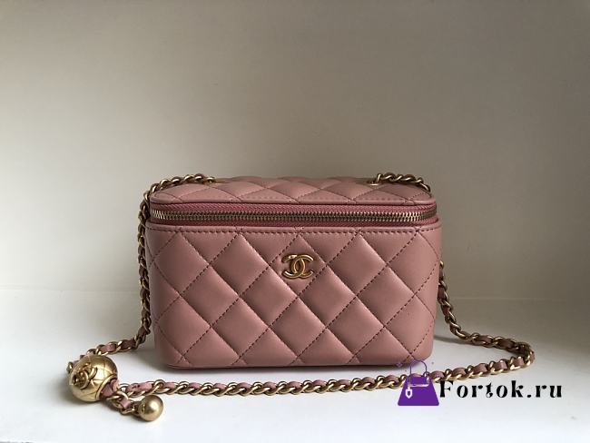 Chanel SS2021 Vanity Case Bag in Pink 17x9.5x8cm - 1