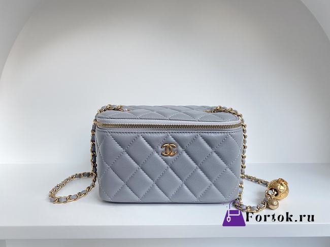 Chanel SS2021 Vanity Case Bag in Grey 17x9.5x8cm - 1