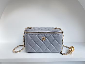 Chanel SS2021 Vanity Case Bag in Grey 17x9.5x8cm