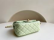 Chanel Mini Square Flap Bag With Pearl Crush Chain Light Green 13x18x7cm - 6
