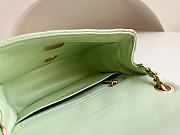 Chanel Mini Square Flap Bag With Pearl Crush Chain Light Green 13x18x7cm - 5