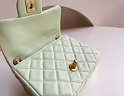 Chanel Mini Square Flap Bag With Pearl Crush Chain Light Green 13x18x7cm - 2
