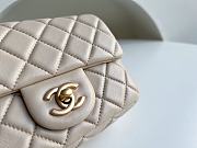 Chanel Mini Square Flap Bag With Pearl Crush Chain Beige 13x18x7cm - 4