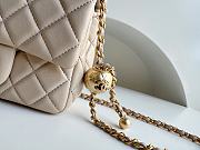 Chanel Mini Square Flap Bag With Pearl Crush Chain Beige 13x18x7cm - 3