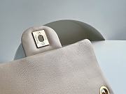 Chanel Mini Square Flap Bag With Pearl Crush Chain Beige 13x18x7cm - 2