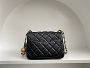 Chanel Mini Square Flap Bag With Pearl Crush Chain Black 13x18x7cm - 6