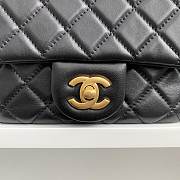 Chanel Mini Square Flap Bag With Pearl Crush Chain Black 13x18x7cm - 4