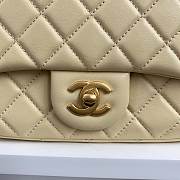 Chanel Mini Square Flap Bag With Pearl Crush Chain Light Yellow 13x18x7cm - 4