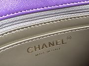 Chanel Mini Square Flap Bag With Pearl Crush Chain Purple 13x18x7cm - 4