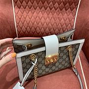 Gucci Padlock GG Medium Shoulder Bag GG Supreme White Leather 26x18x10cm - 6
