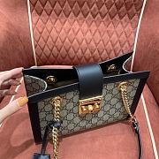 Gucci Padlock GG Medium Shoulder Bag GG Supreme Black Leather 26x18x10cm - 2