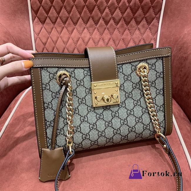Gucci Padlock GG Medium Shoulder Bag GG Supreme Brown Leather 26x18x10cm - 1