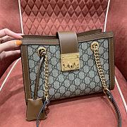 Gucci Padlock GG Medium Shoulder Bag GG Supreme Brown Leather 26x18x10cm - 1