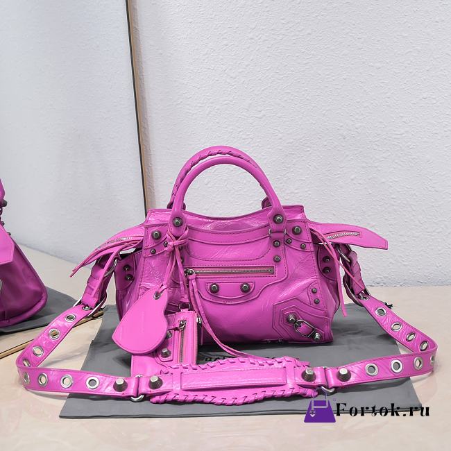 Balenciaga Pink XS Neo Cagole Top Handle Bag 26x11x18cm - 1
