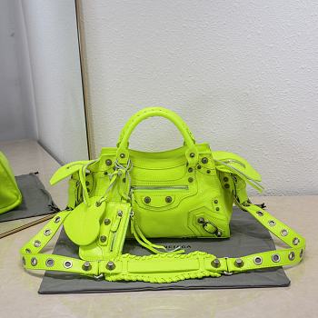 Balenciaga Yellow Neon XS Neo Cagole Top Handle Bag 26x11x18cm