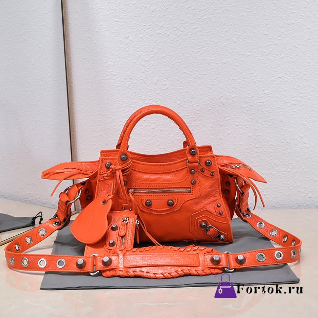 Balenciaga Orange XS Neo Cagole Top Handle Bag 26x11x18cm - 1