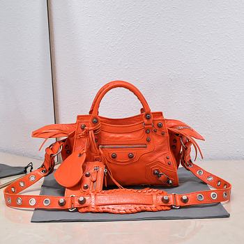 Balenciaga Orange XS Neo Cagole Top Handle Bag 26x11x18cm