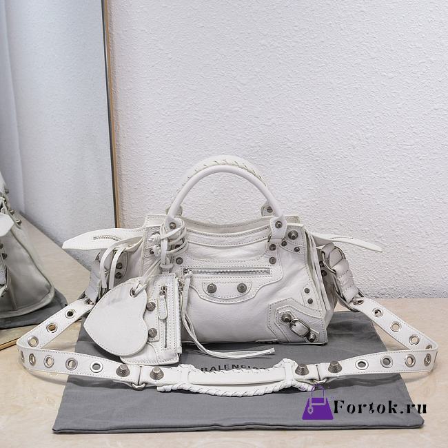 Balenciaga White XS Neo Cagole Top Handle Bag 26x11x18cm - 1