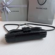 Balenciaga Lindsay Croc Black Small Black Shoulder Bag 27x4.8x15.5cm - 2