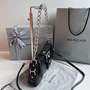 Balenciaga Lindsay Croc Black Small Black Shoulder Bag 27x4.8x15.5cm - 4