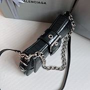 Balenciaga Lindsay Croc Black Small Black Shoulder Bag 27x4.8x15.5cm - 5