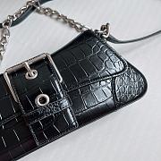 Balenciaga Lindsay Croc Black Small Black Shoulder Bag 27x4.8x15.5cm - 6