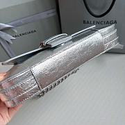 Balenciaga Lindsay Croc Black Small Silver Shoulder Bag 27x4.8x15.5cm - 2