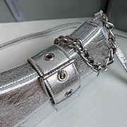 Balenciaga Lindsay Croc Black Small Silver Shoulder Bag 27x4.8x15.5cm - 5