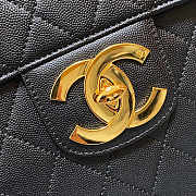 Chanel Flap Bag Caviar Black Leather Bag with Gold Hardware - 2