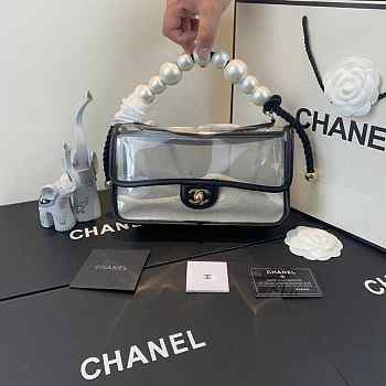 Chanel Transparent Pearl Sand Bag in Black